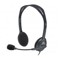 Logitech Stereo Headset H111 - One Plug , Headphone: 20 - 20,000 Hz, Mic: 100 - 16,000 Hz, Single 3.5mm jack, 1.8m